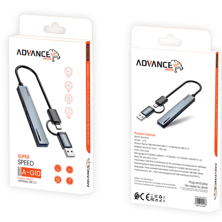 هاب 5 پورت USB-C / USB ادونس مدل A-G10