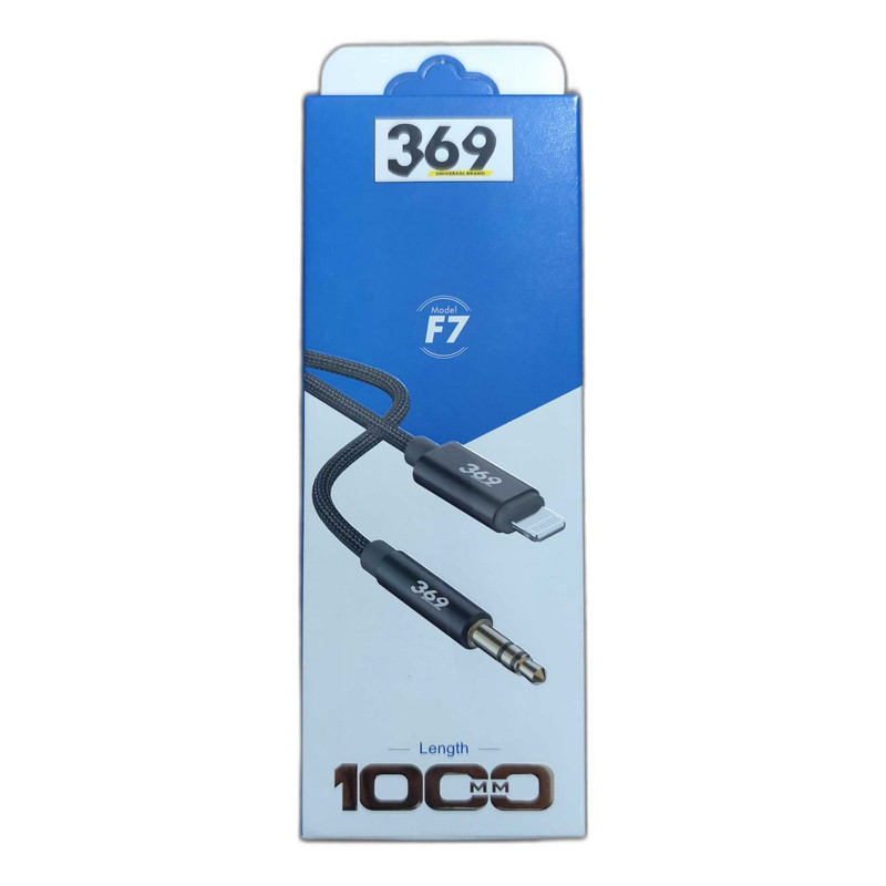 کابل تبدیل جک 3.5 Aux به لایتینگ 369 مدل F7 طول 1 متر